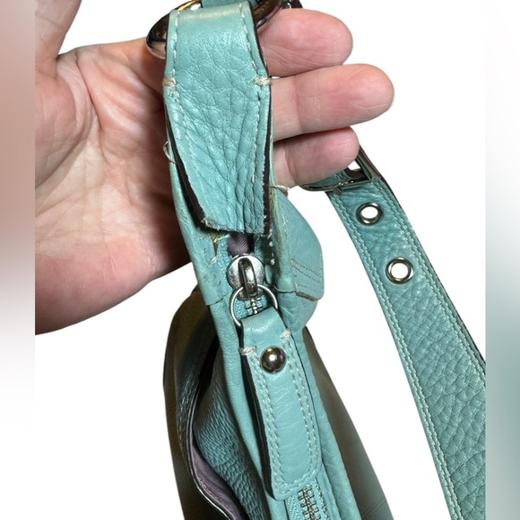 Coach Blue Hobo Bag with Sleek Crescent Shape - Picture 8 of 16